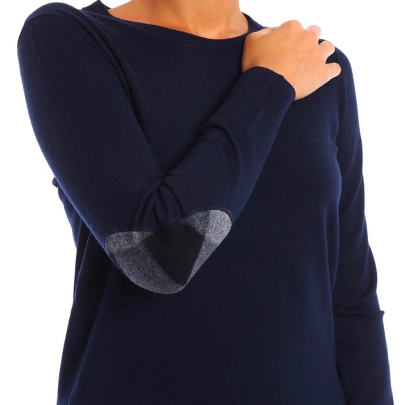 Burberry Merino Wool Elbow Patch Crewneck Sweater - Picture 3 of 16